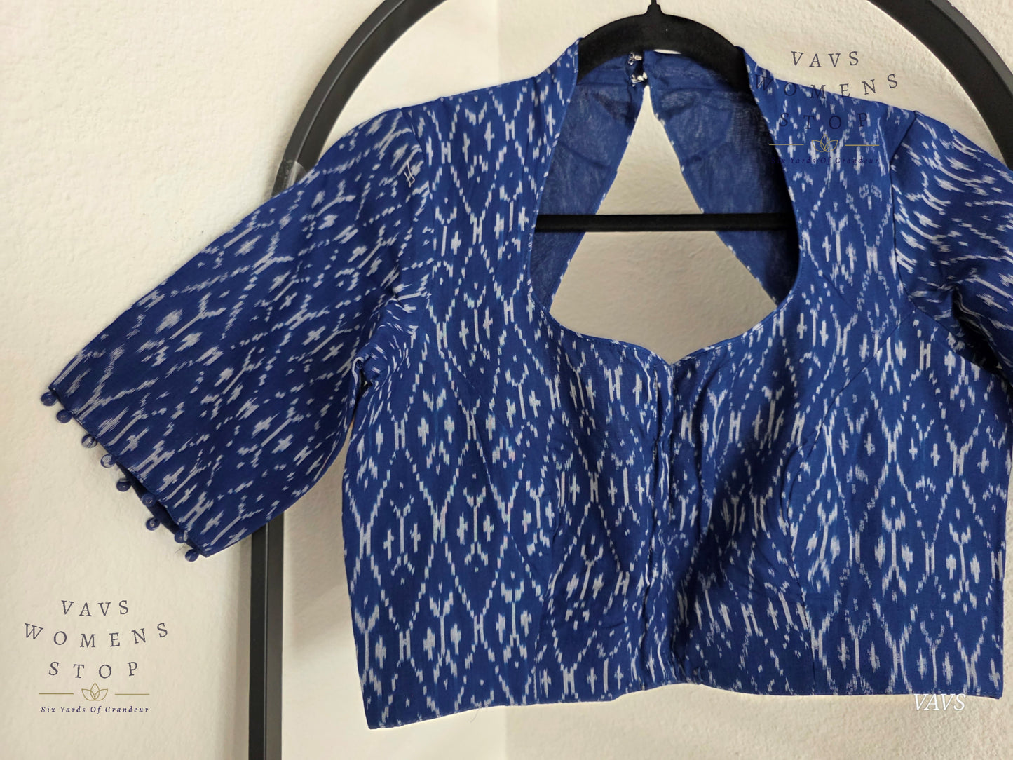 Blue Shade Ikkat Sico Cotton Blouse