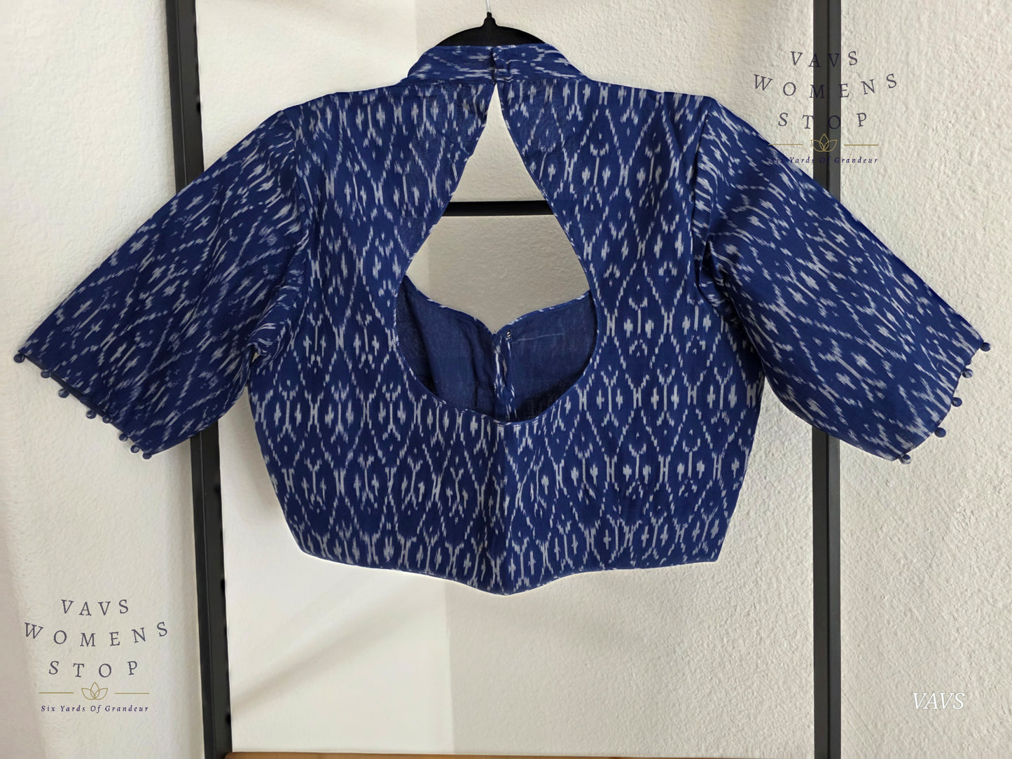 Blue Shade Ikkat Sico Cotton Blouse