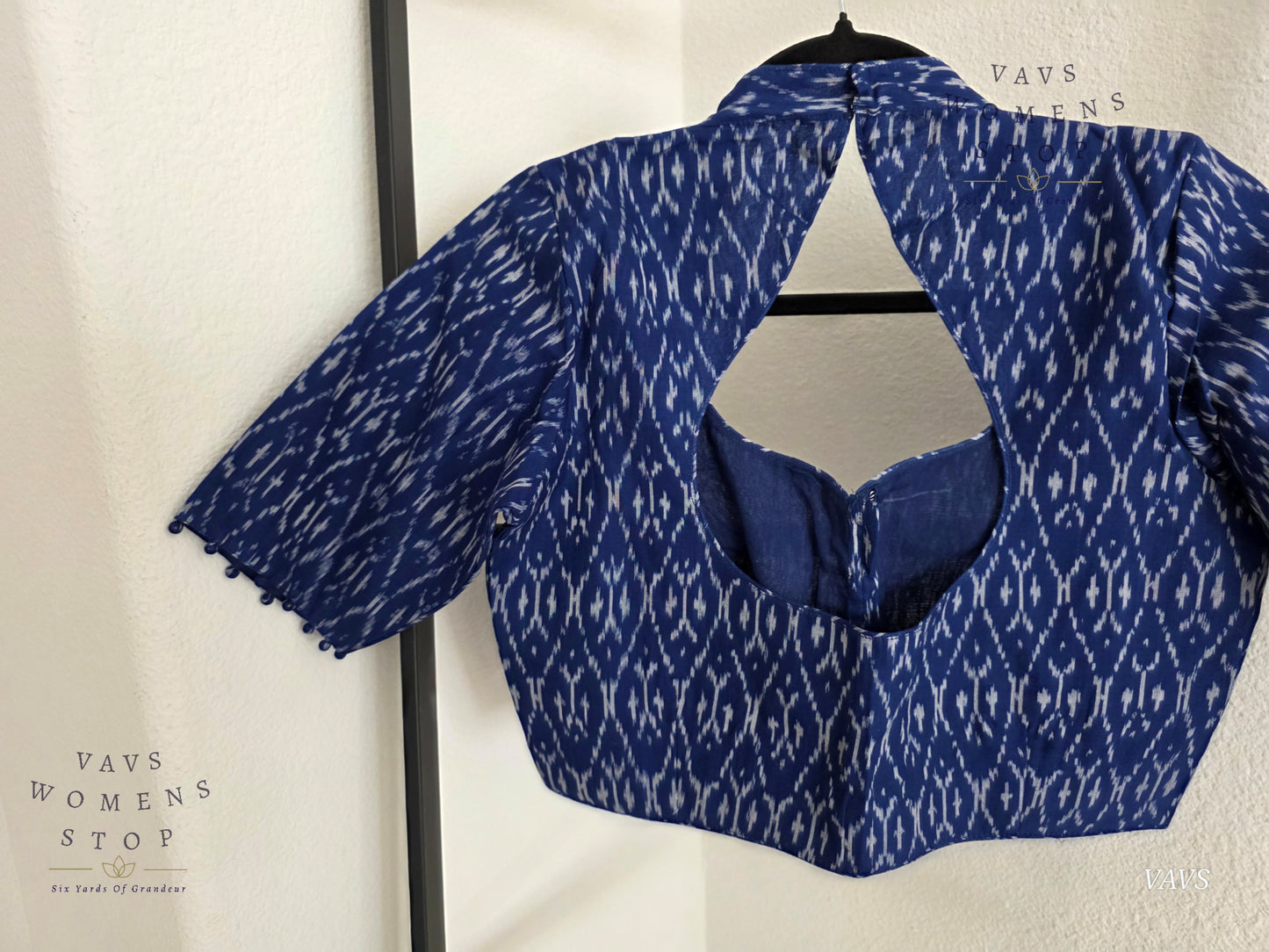 Blue Shade Ikkat Sico Cotton Blouse
