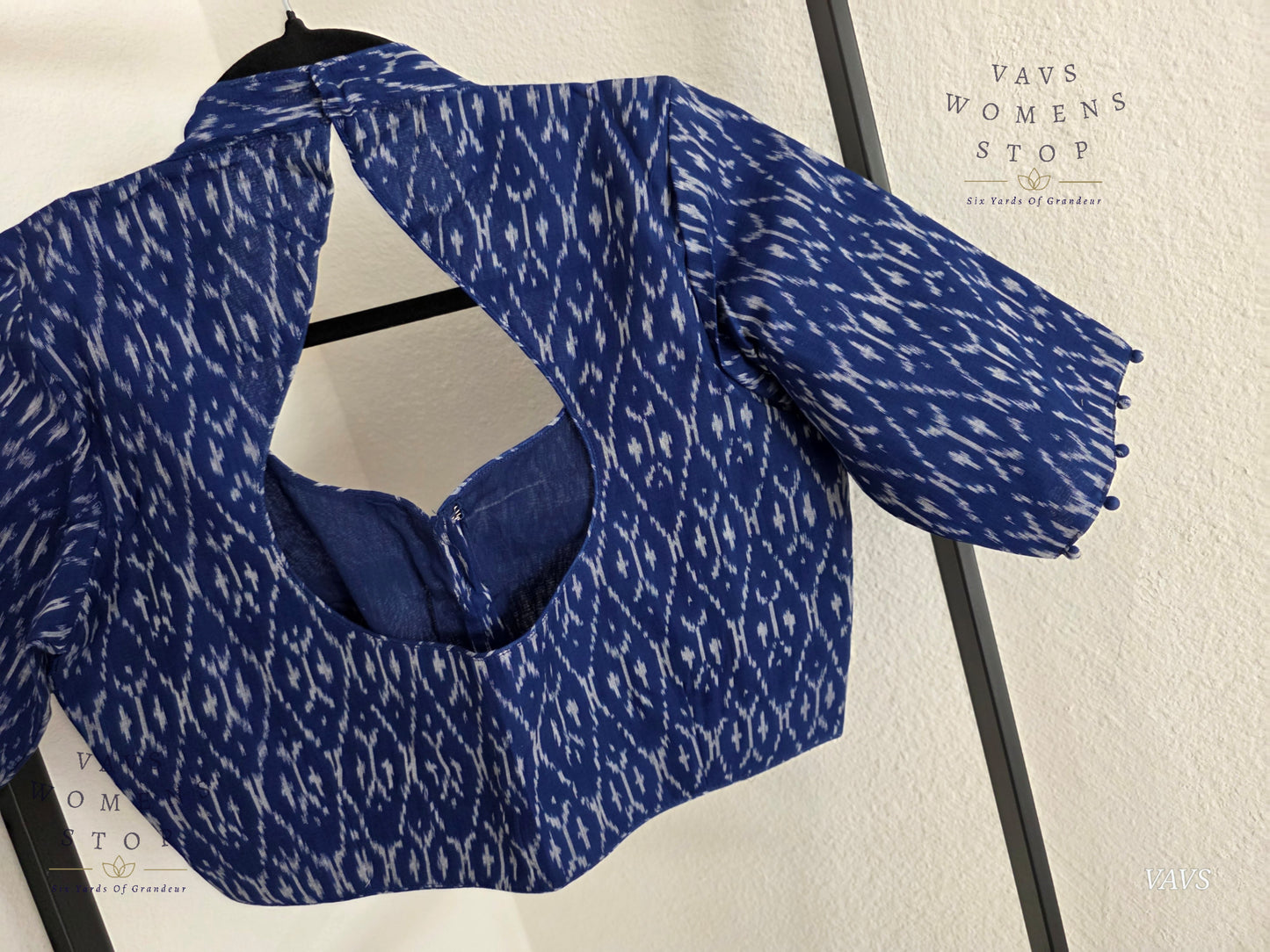Blue Shade Ikkat Sico Cotton Blouse