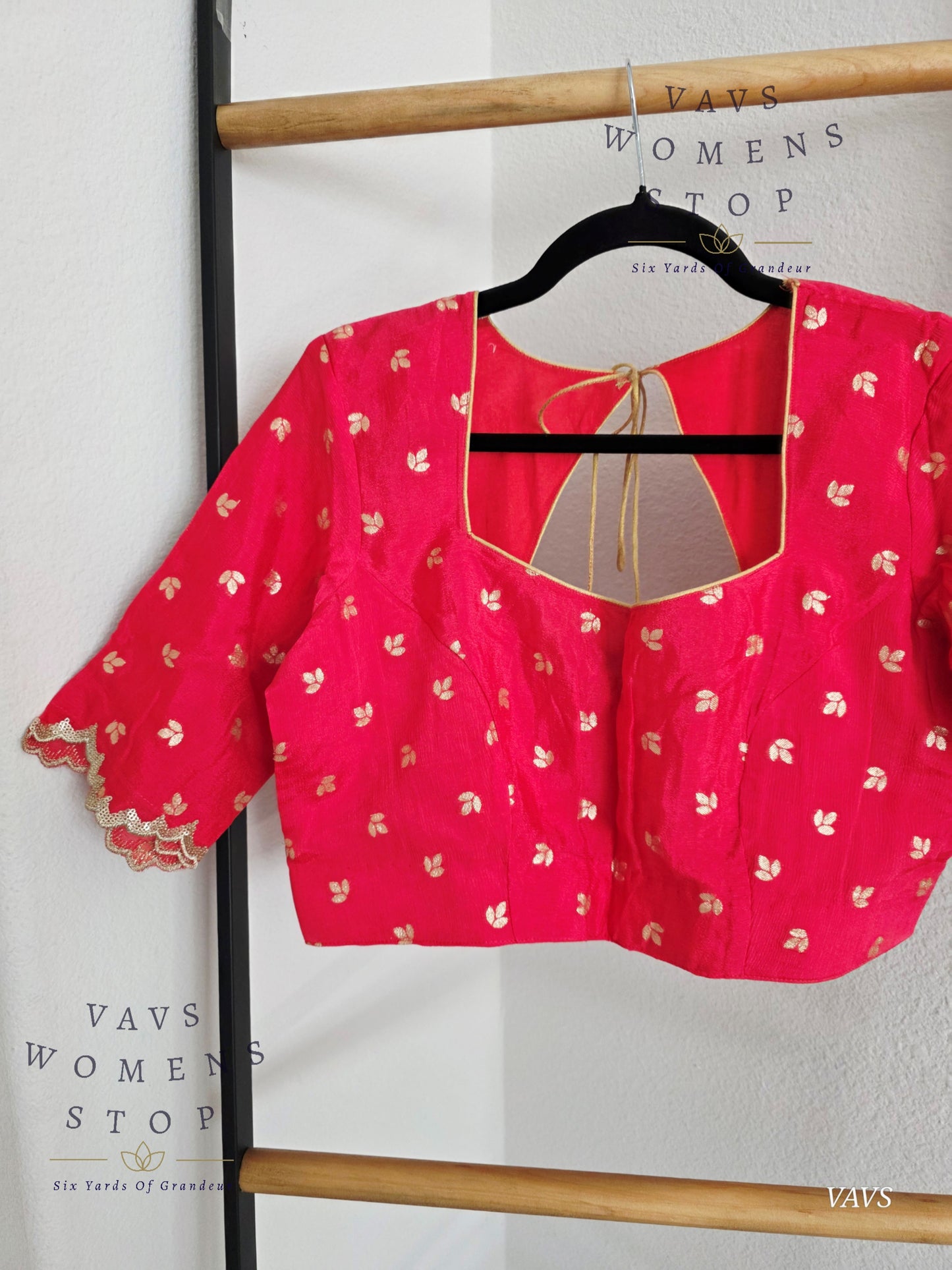 Pink Munga Crepe Silk Stitched Blouse