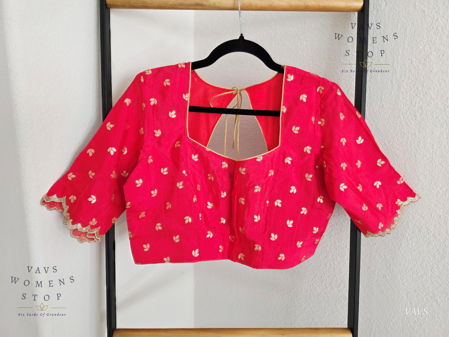 Pink Munga Crepe Silk Stitched Blouse