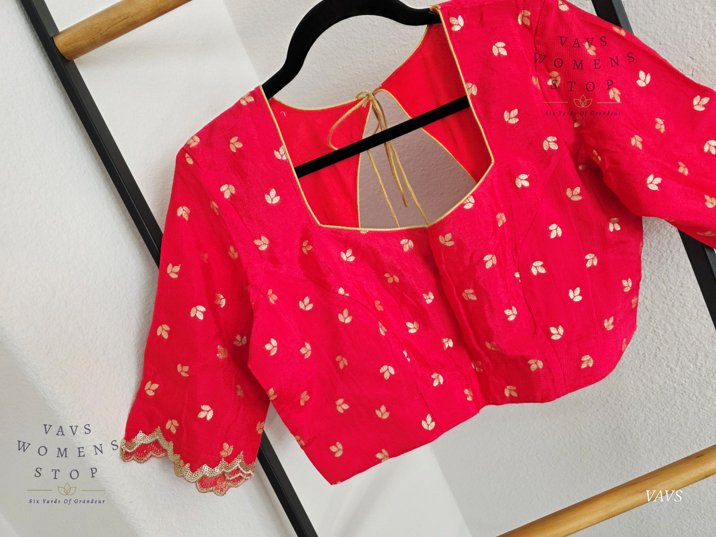 Pink Munga Crepe Silk Stitched Blouse