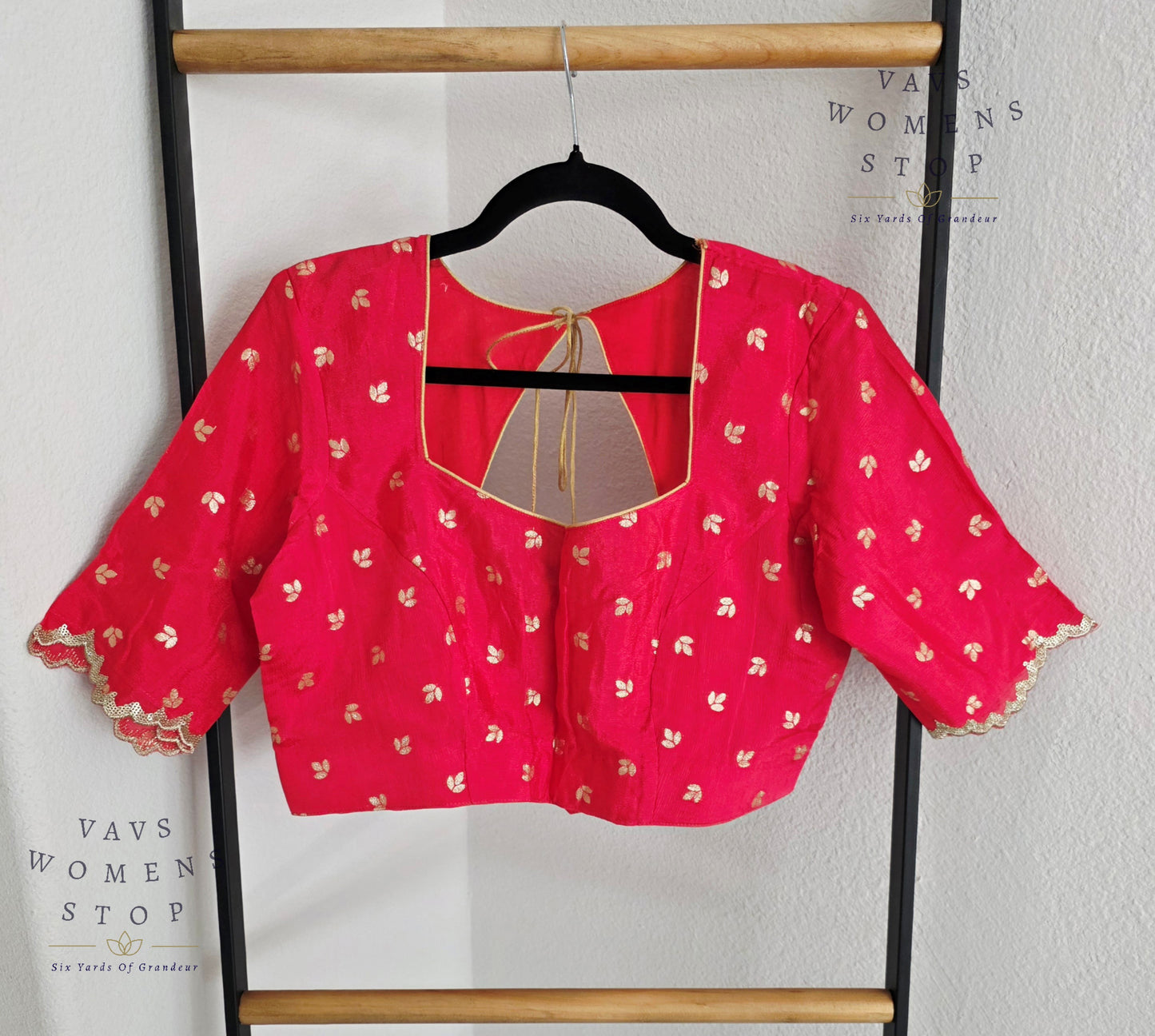 Pink Munga Crepe Silk Stitched Blouse