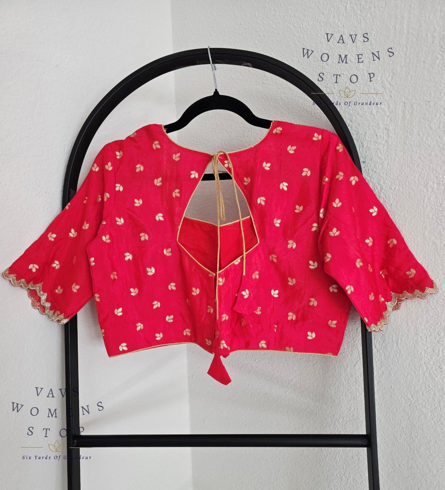 Pink Munga Crepe Silk Stitched Blouse