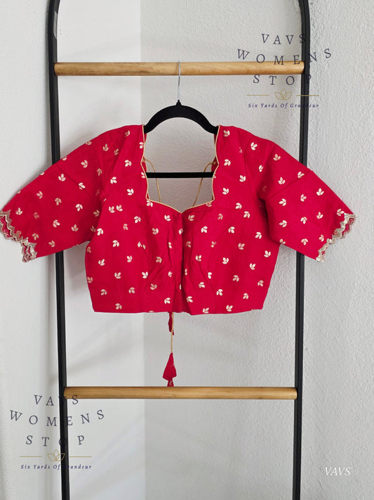 Pink Munga Crepe Silk Stitched Blouse