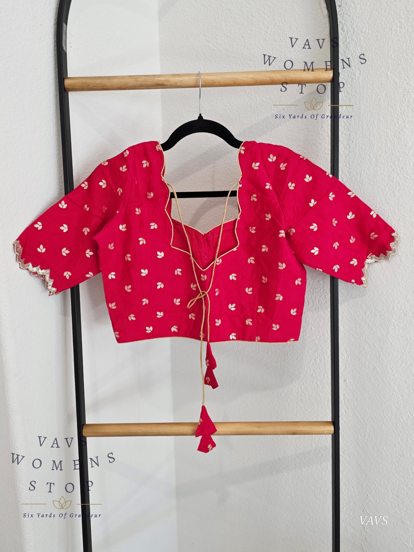 Pink Munga Crepe Silk Stitched Blouse