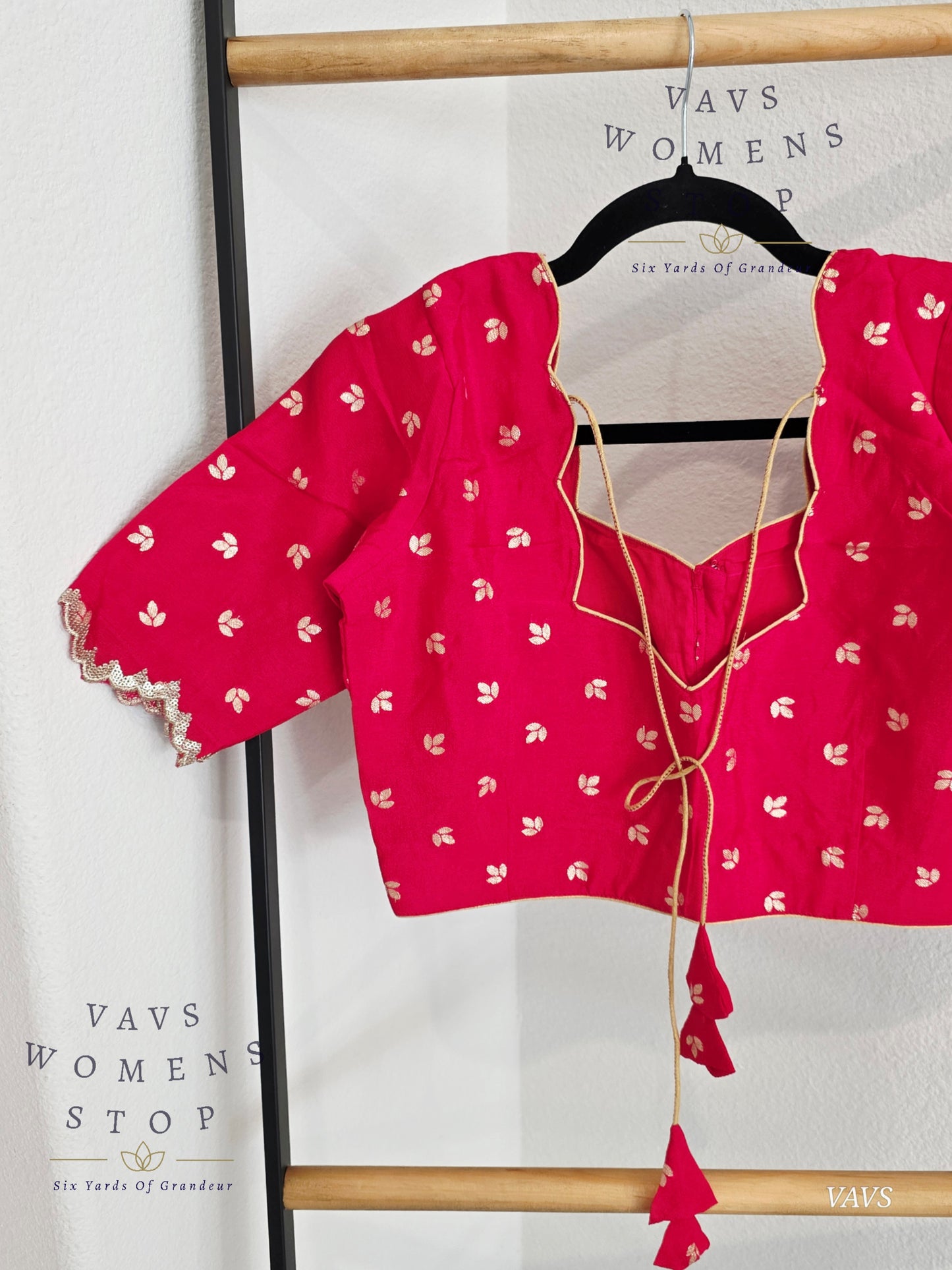 Pink Munga Crepe Silk Stitched Blouse