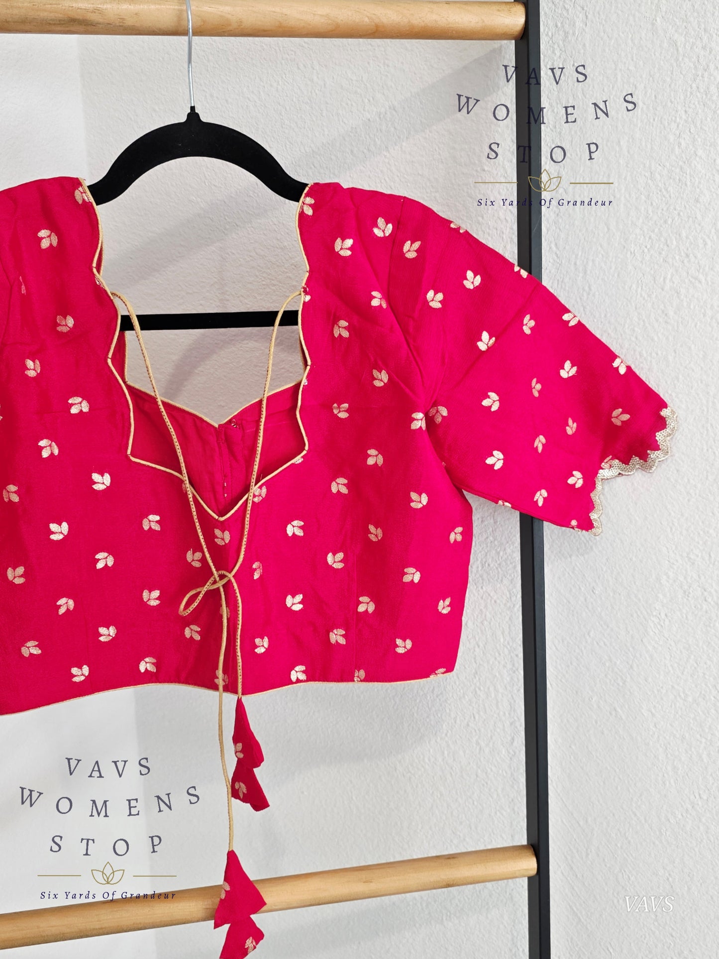 Pink Munga Crepe Silk Stitched Blouse