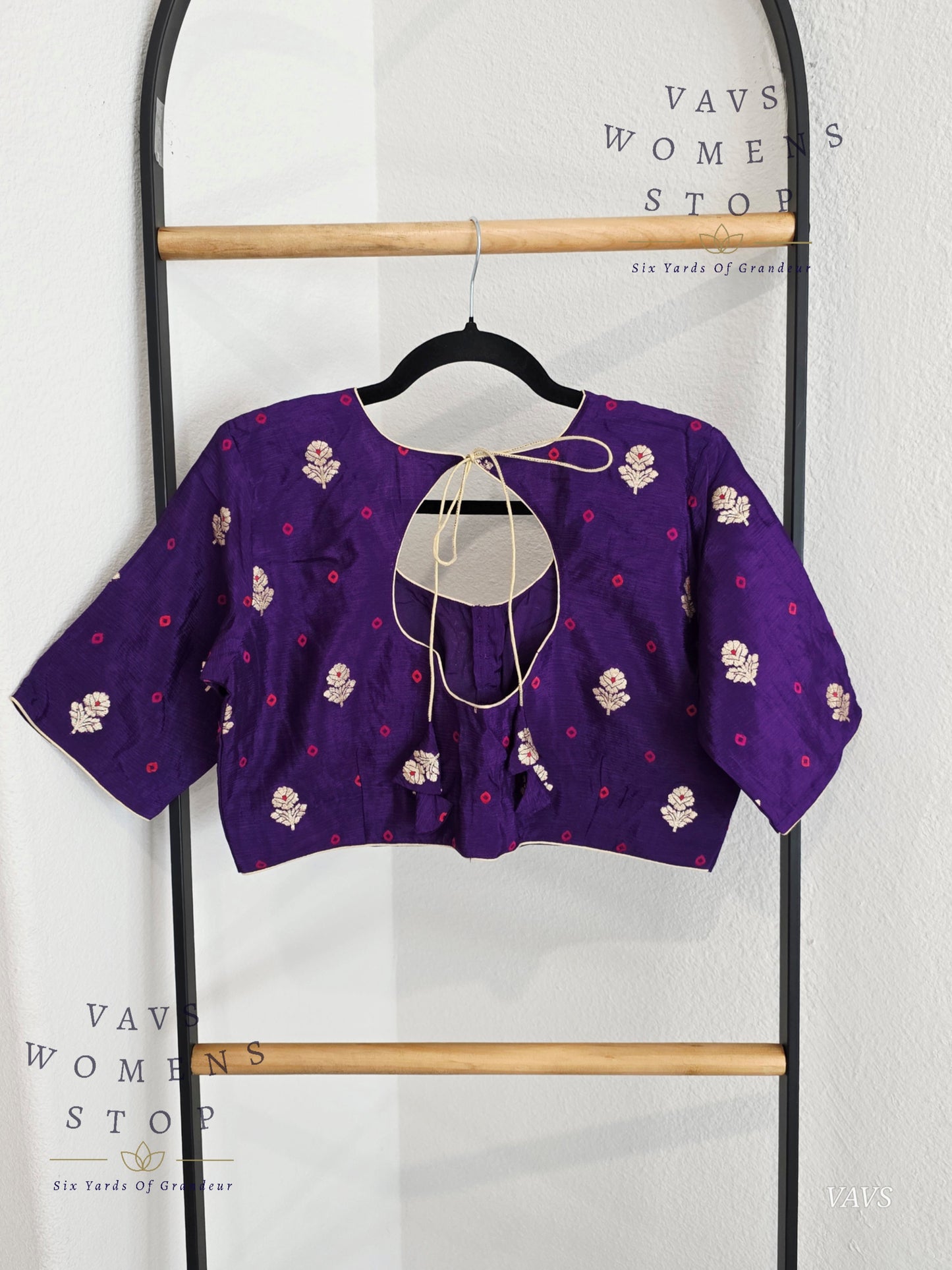 Purple Munga Crepe Silk Stitched Blouse