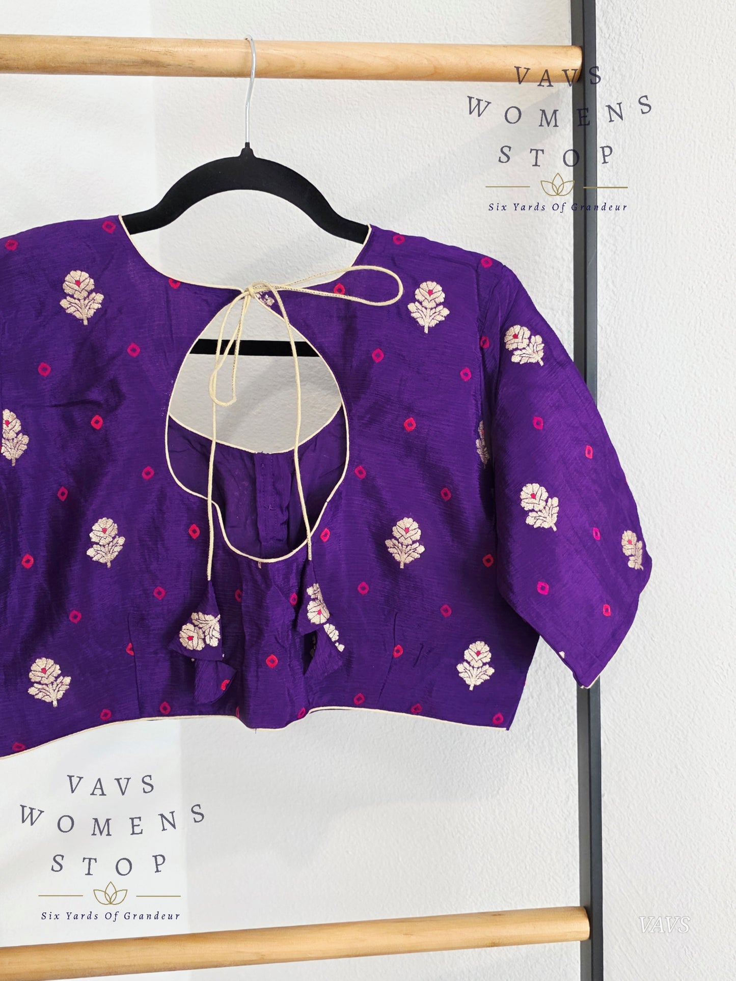 Purple Munga Crepe Silk Stitched Blouse