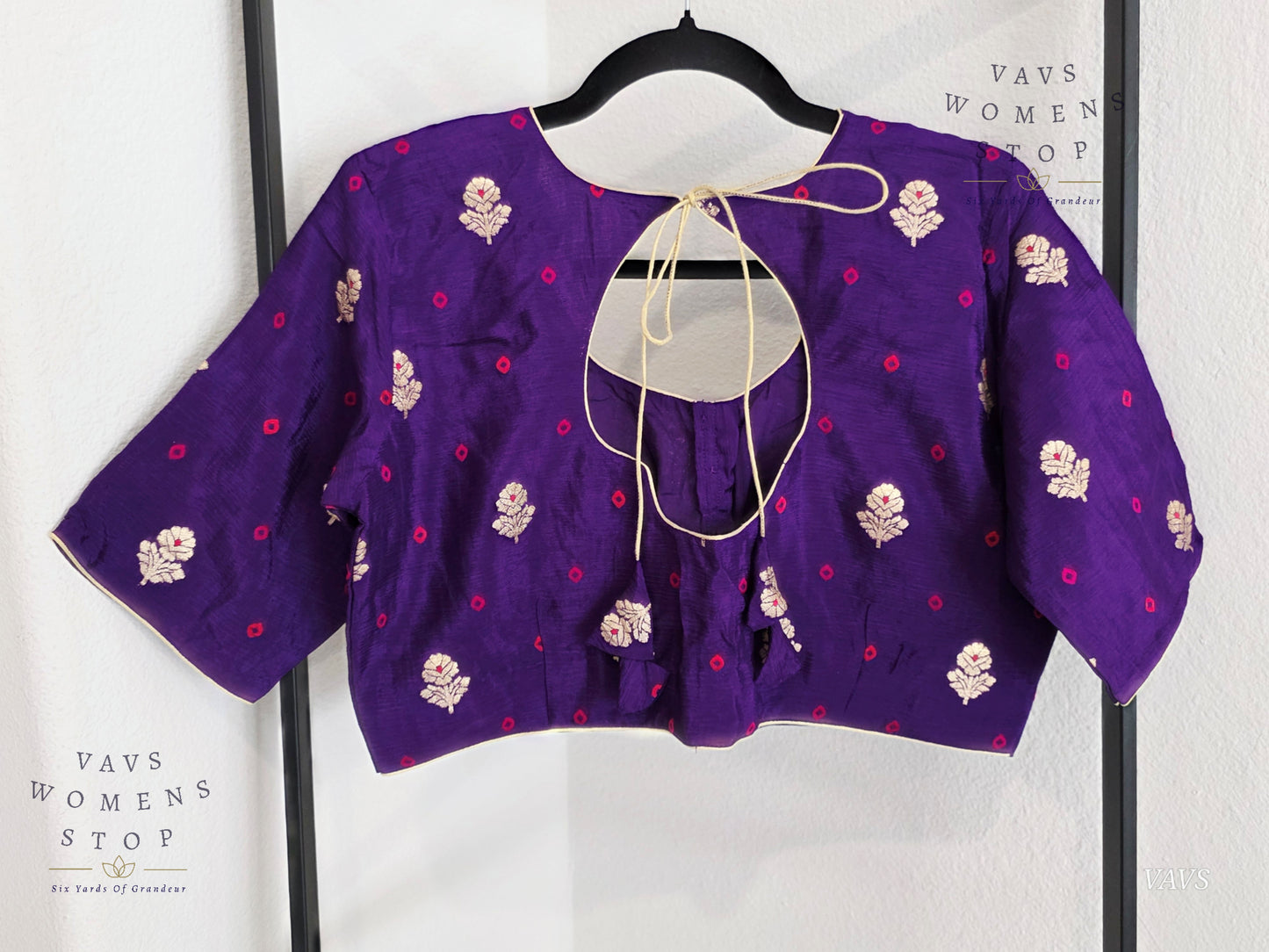 Purple Munga Crepe Silk Stitched Blouse