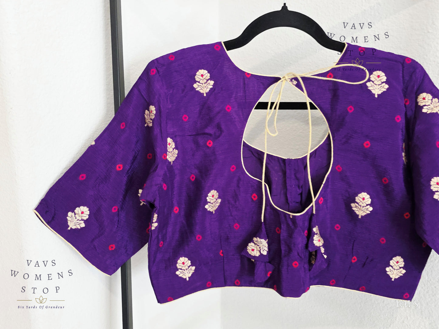 Purple Munga Crepe Silk Stitched Blouse