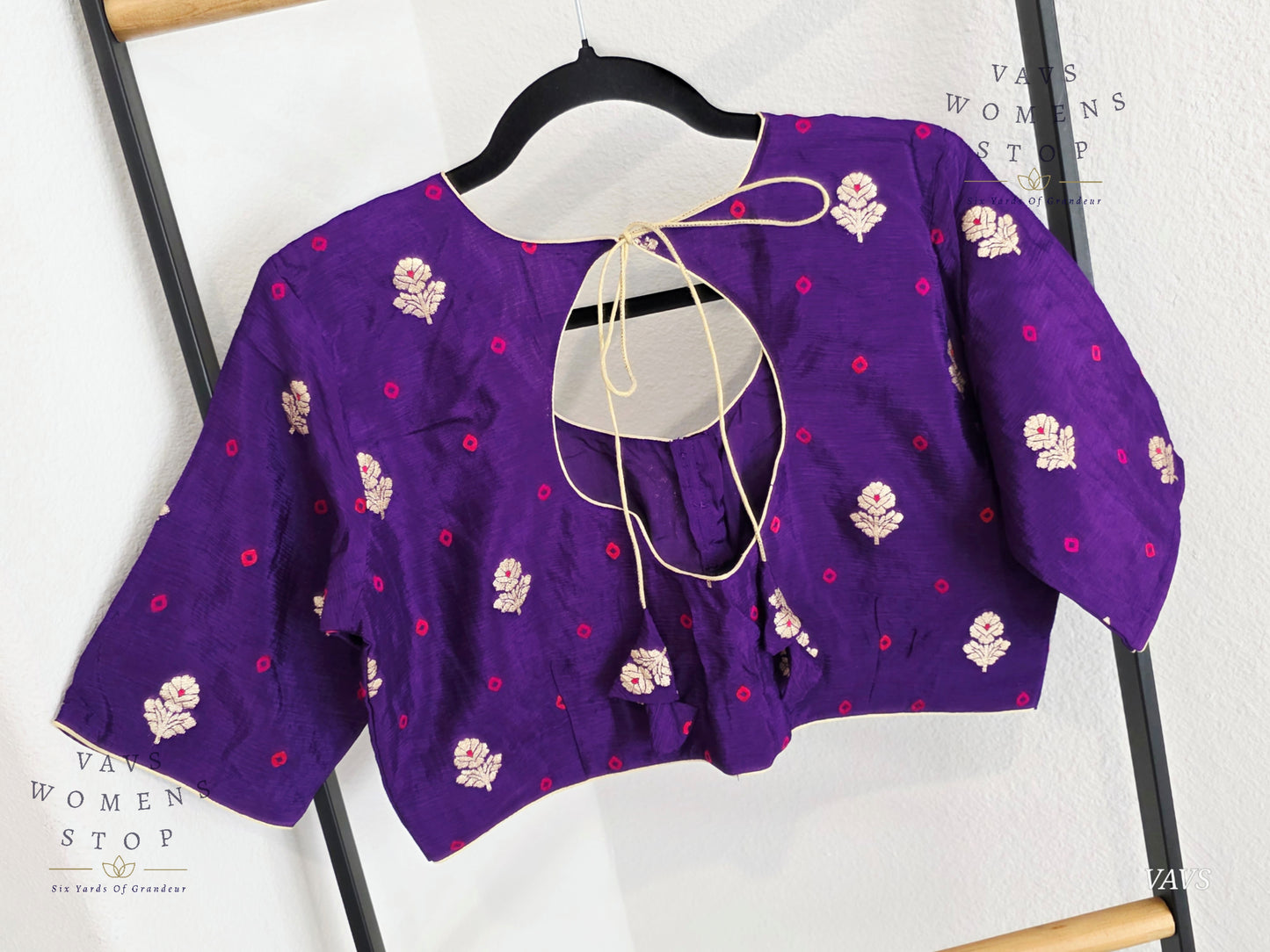 Purple Munga Crepe Silk Stitched Blouse