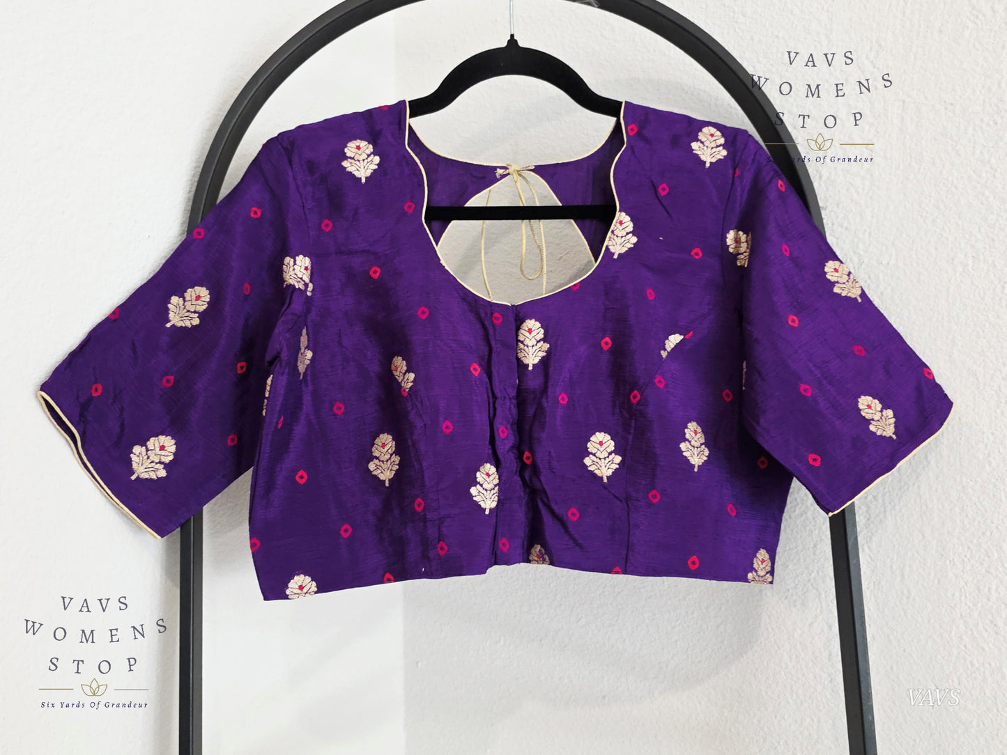Purple Munga Crepe Silk Stitched Blouse