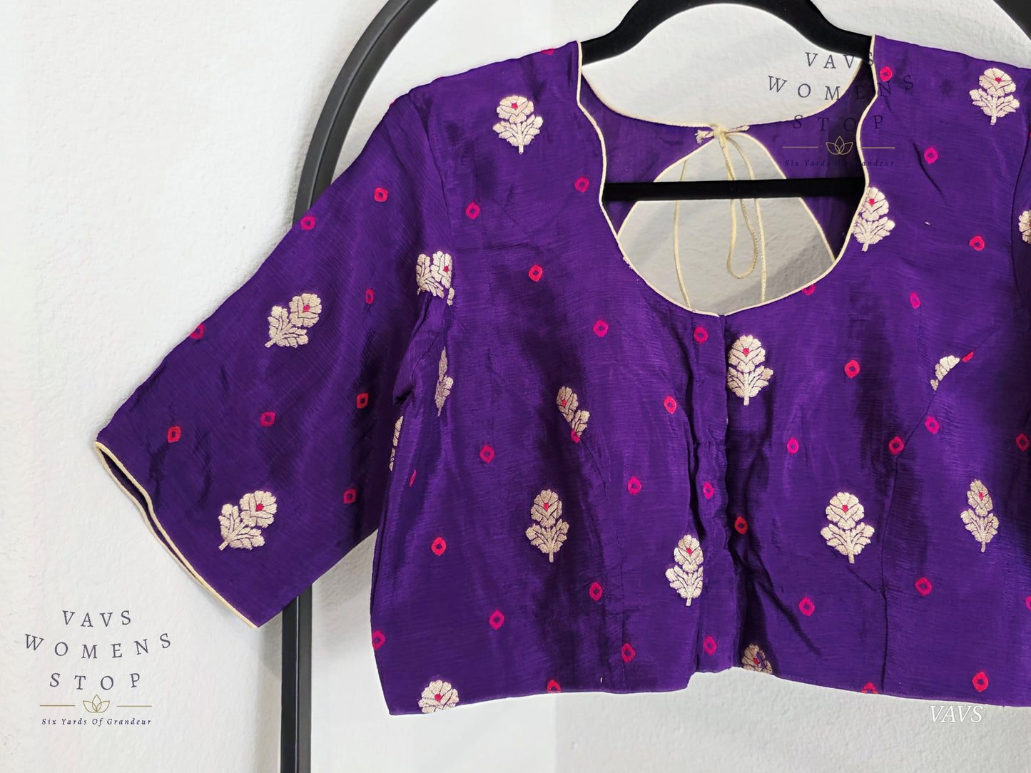 Purple Munga Crepe Silk Stitched Blouse