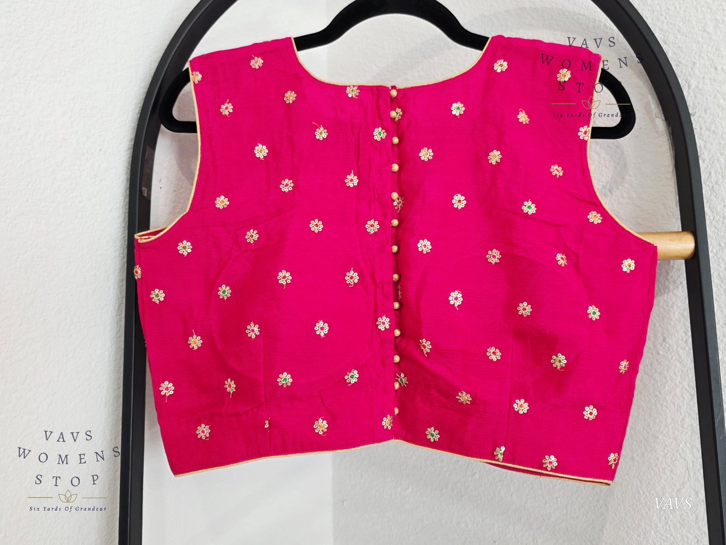 Pink Chinon Chiffon Sleeveless Stitched Blouse