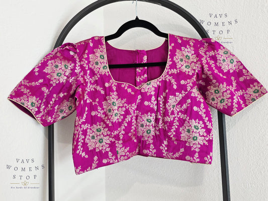 Magenta Shade Benarasi Silk Blouse