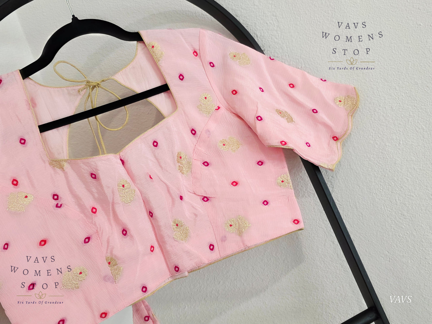 Baby Pink Shade Munga Crepe Silk Stitched Blouse