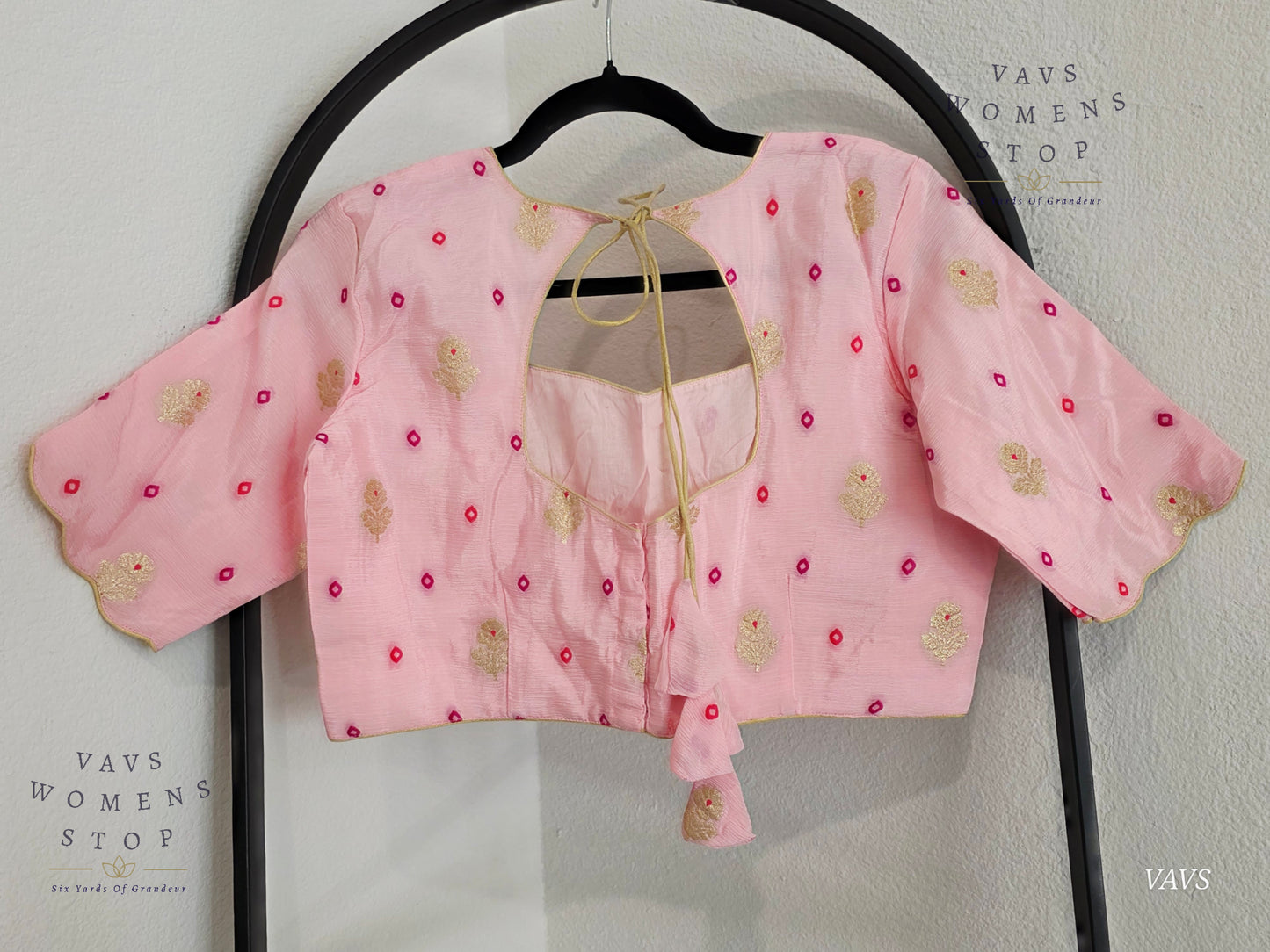 Baby Pink Shade Munga Crepe Silk Stitched Blouse