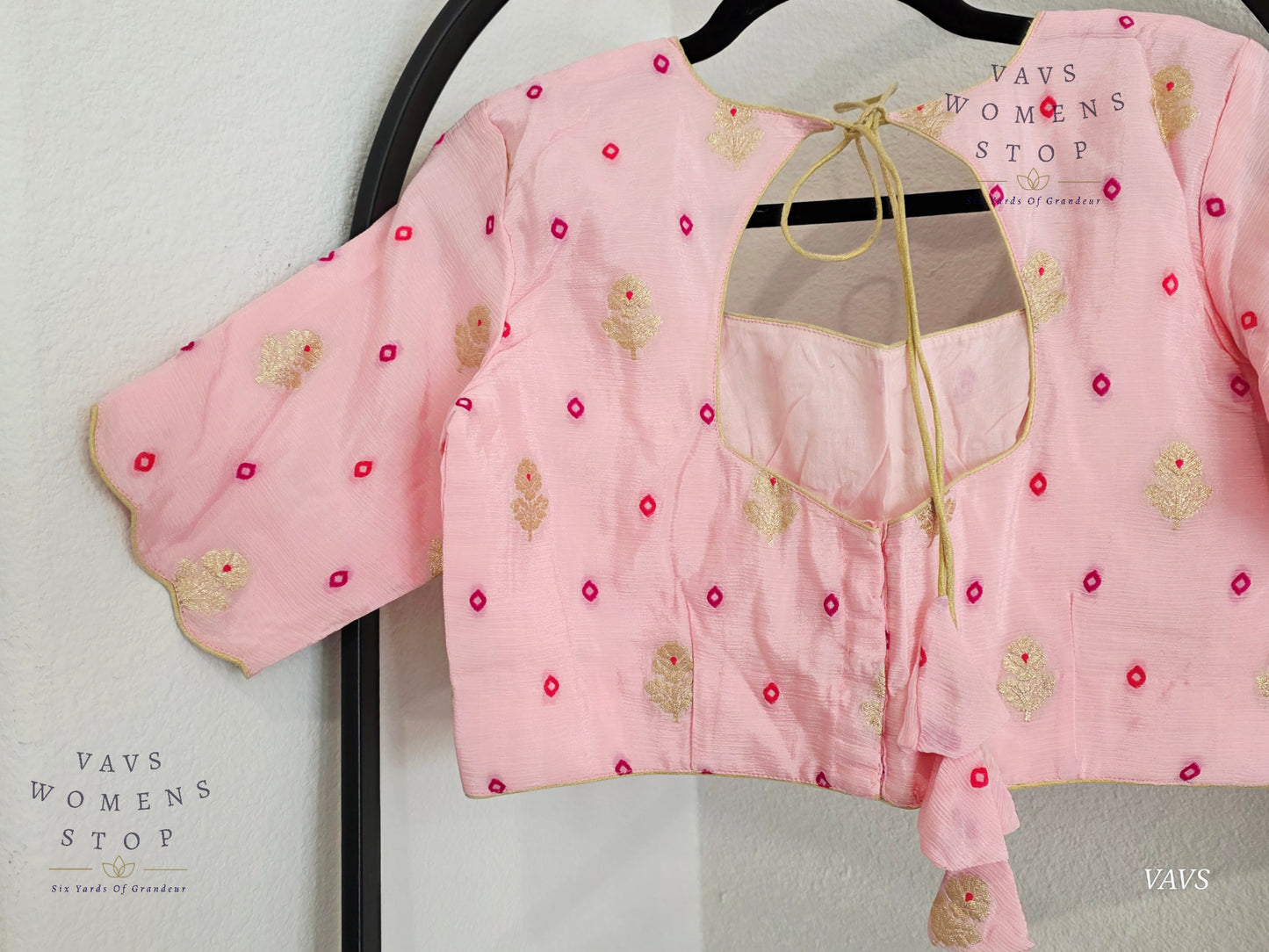 Baby Pink Shade Munga Crepe Silk Stitched Blouse