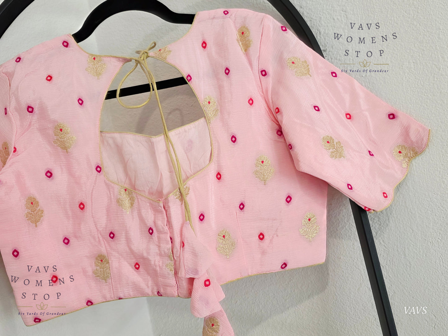 Baby Pink Shade Munga Crepe Silk Stitched Blouse