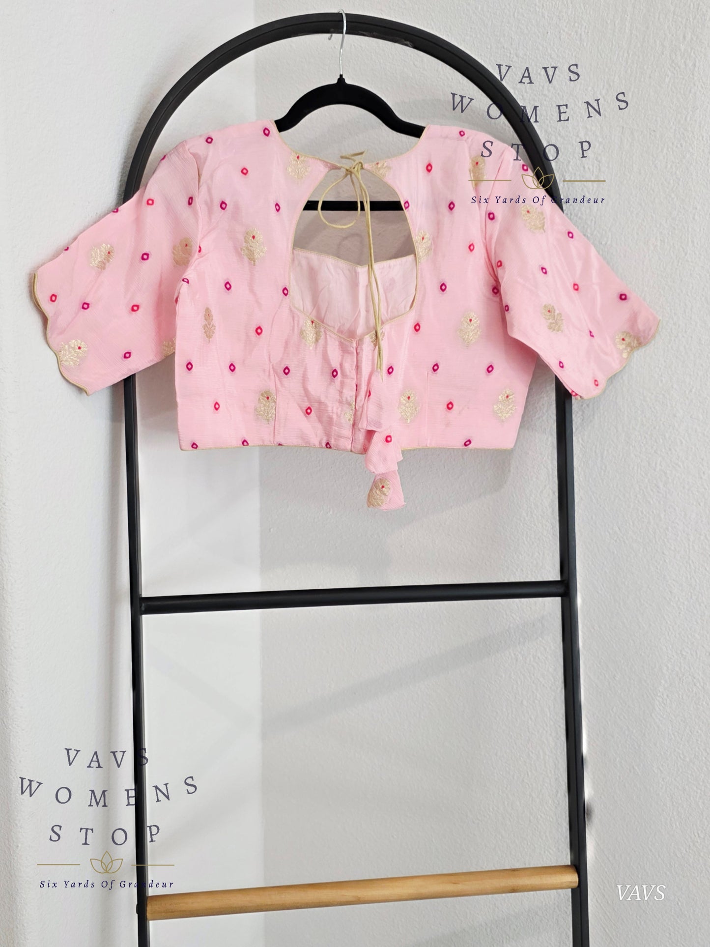 Baby Pink Shade Munga Crepe Silk Stitched Blouse