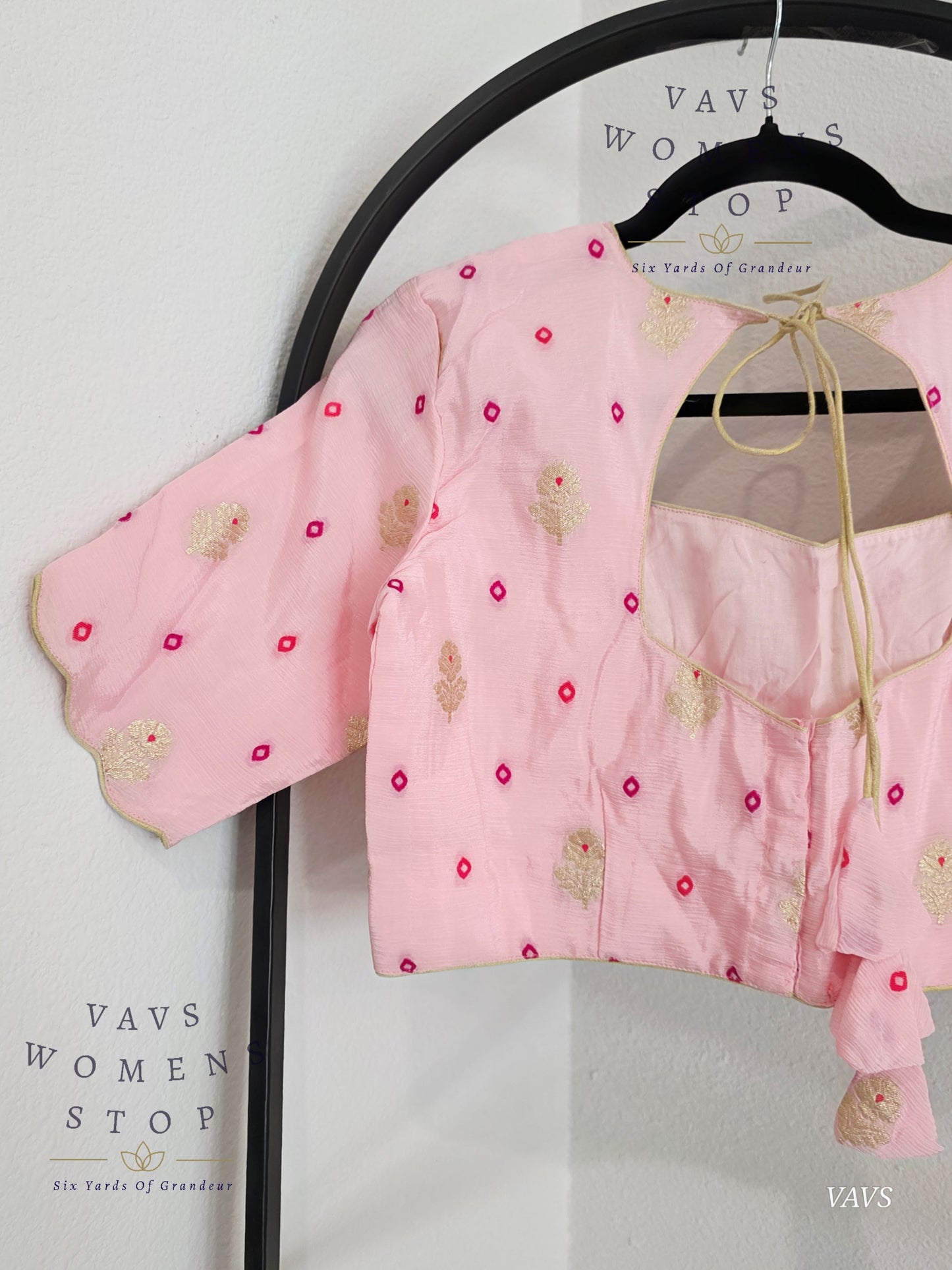 Baby Pink Shade Munga Crepe Silk Stitched Blouse