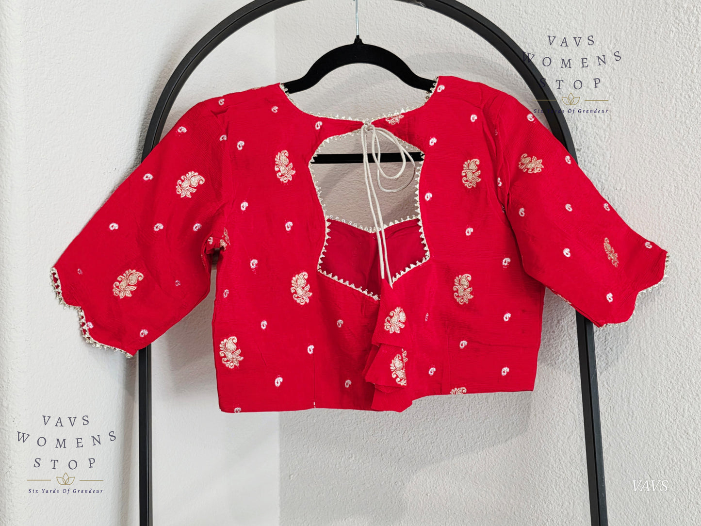 Red Shade Munga Crepe Silk Stitched Blouse