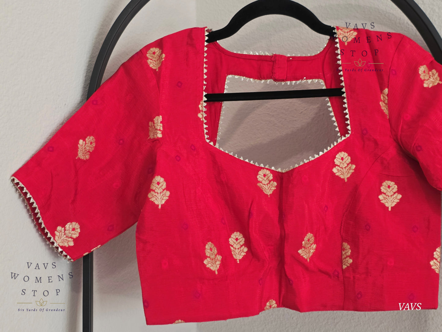 Light Red Shade Munga Crepe Silk Stitched Blouse