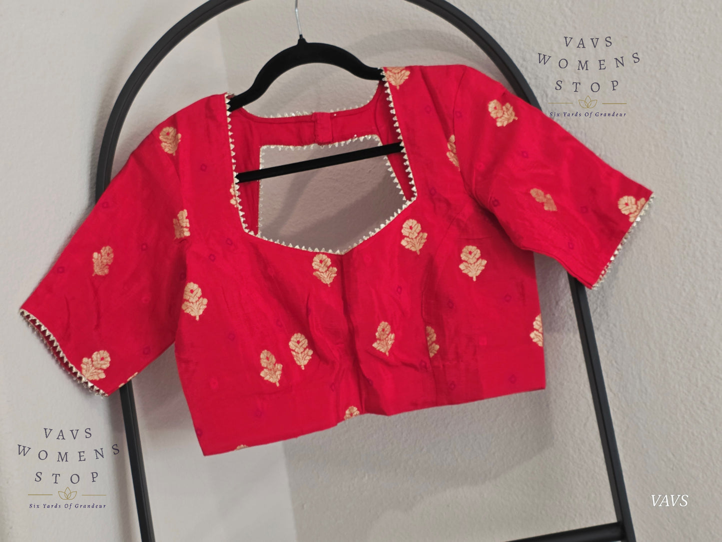 Light Red Shade Munga Crepe Silk Stitched Blouse