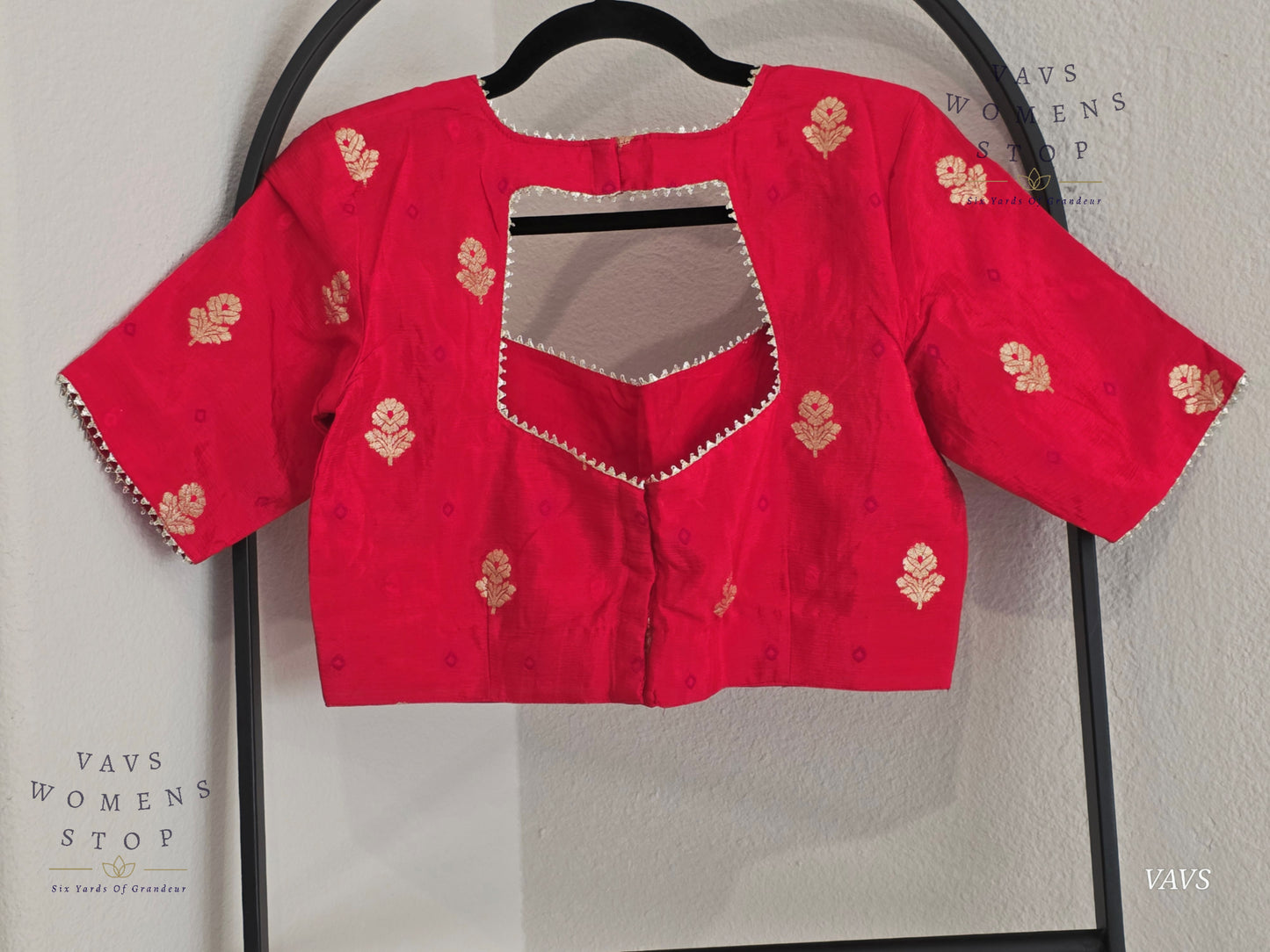 Light Red Shade Munga Crepe Silk Stitched Blouse