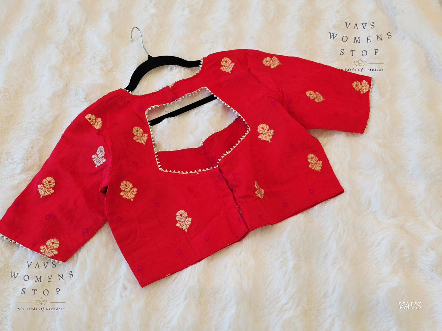 Light Red Shade Munga Crepe Silk Stitched Blouse