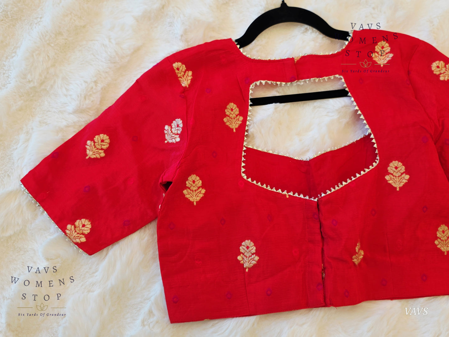 Light Red Shade Munga Crepe Silk Stitched Blouse