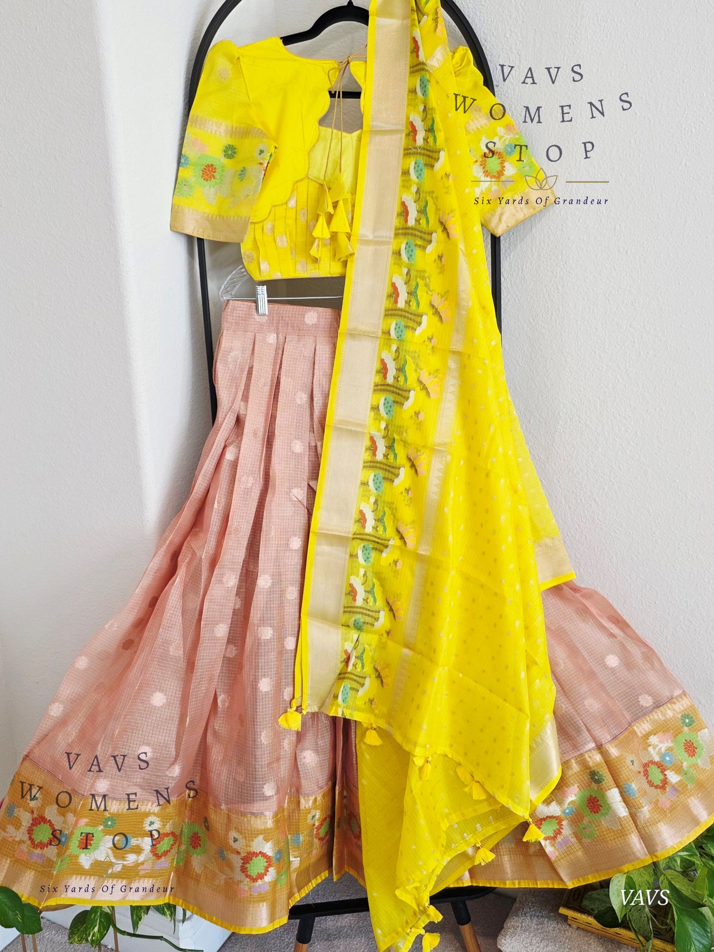 Designer Kota Silk Lehenga Set with Dupatta