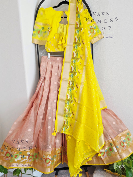 Designer Kota Silk Lehenga Set with Dupatta
