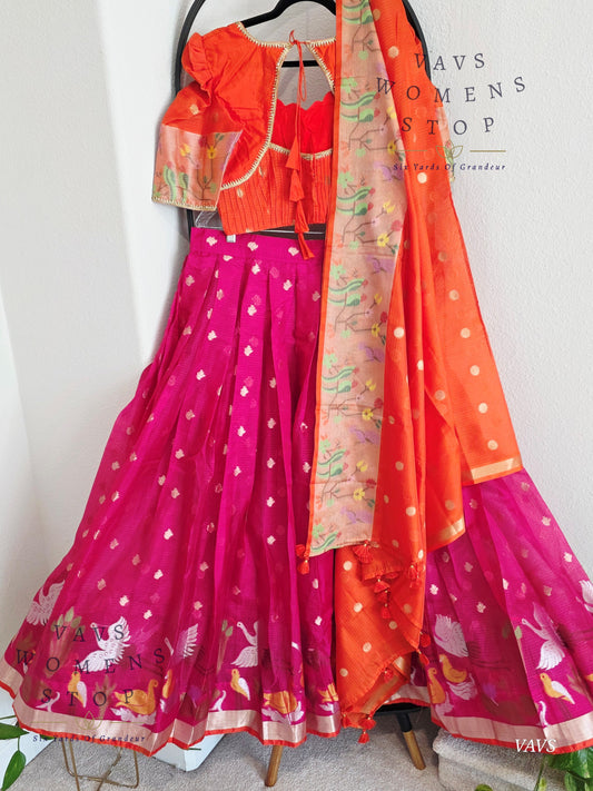 Designer Kota Silk Lehenga Set with Dupatta