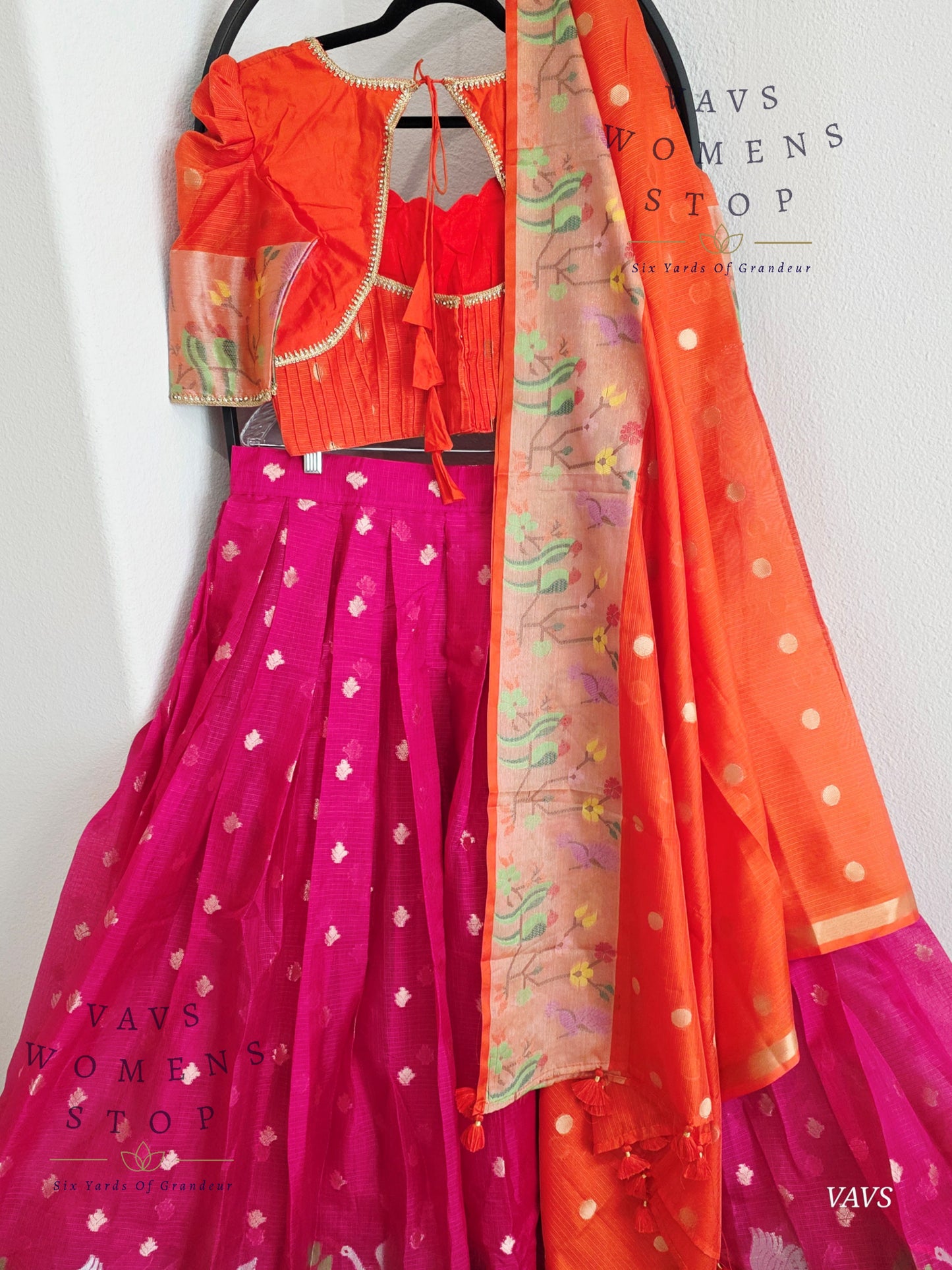 Designer Kota Silk Lehenga Set with Dupatta