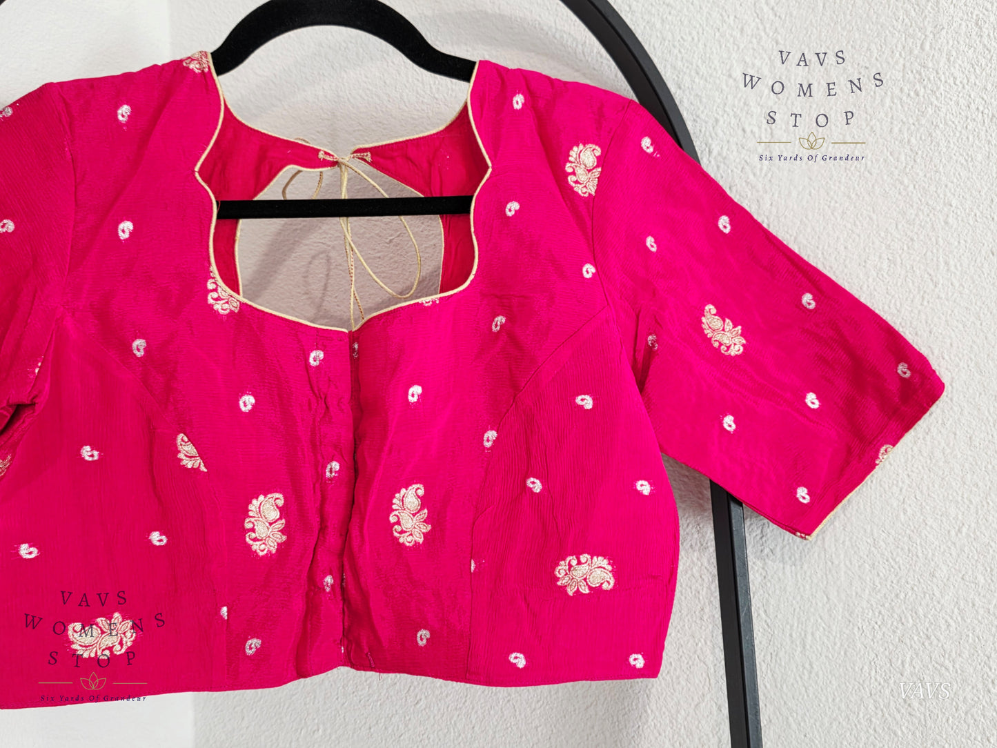 Pink Shade Munga Crepe Silk Stitched Blouse