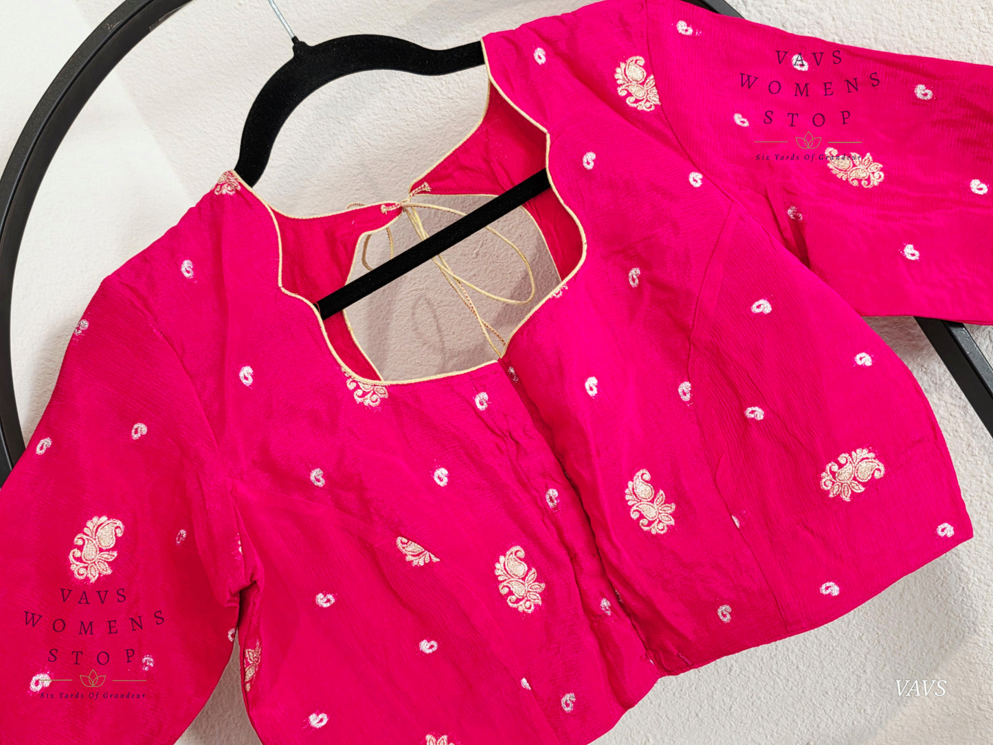 Pink Shade Munga Crepe Silk Stitched Blouse