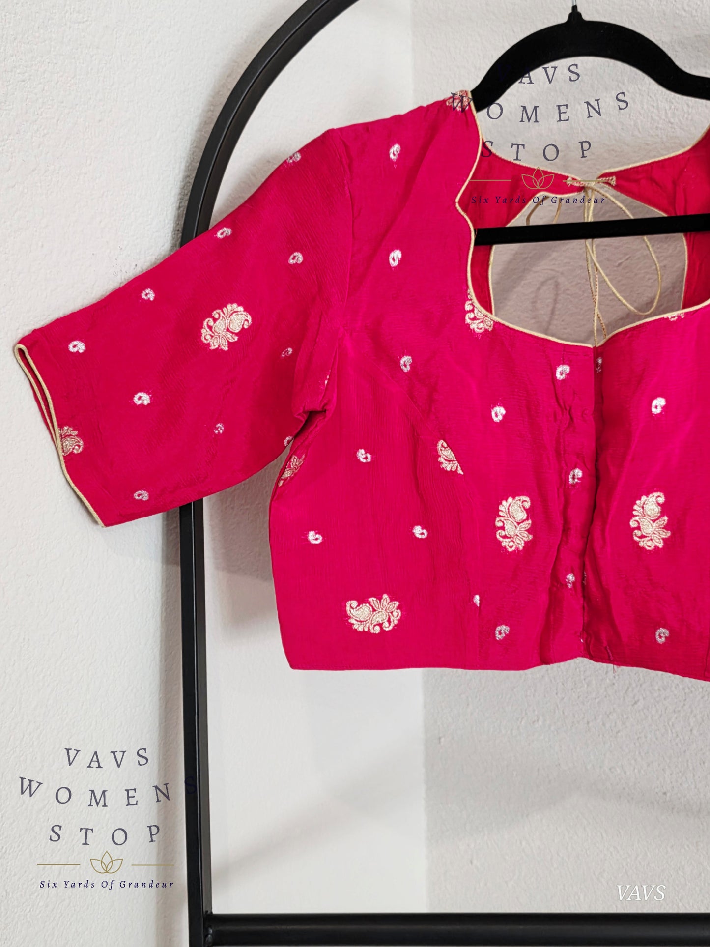 Pink Shade Munga Crepe Silk Stitched Blouse