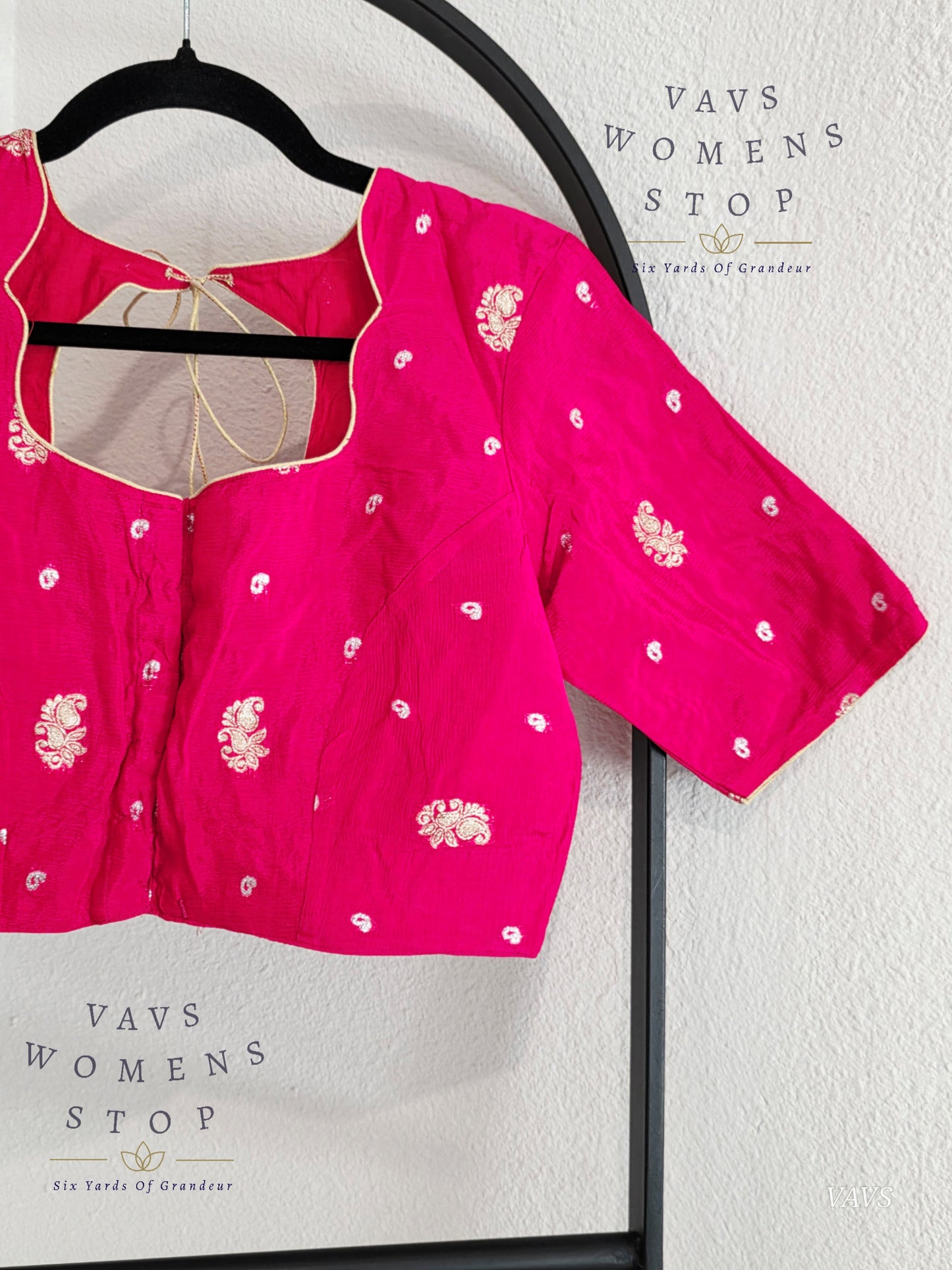 Pink Shade Munga Crepe Silk Stitched Blouse