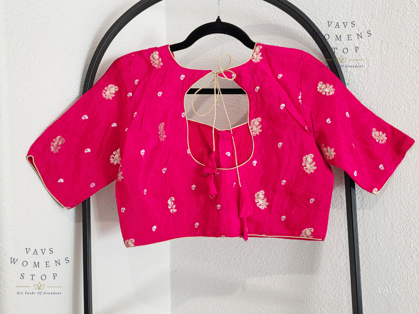 Pink Shade Munga Crepe Silk Stitched Blouse