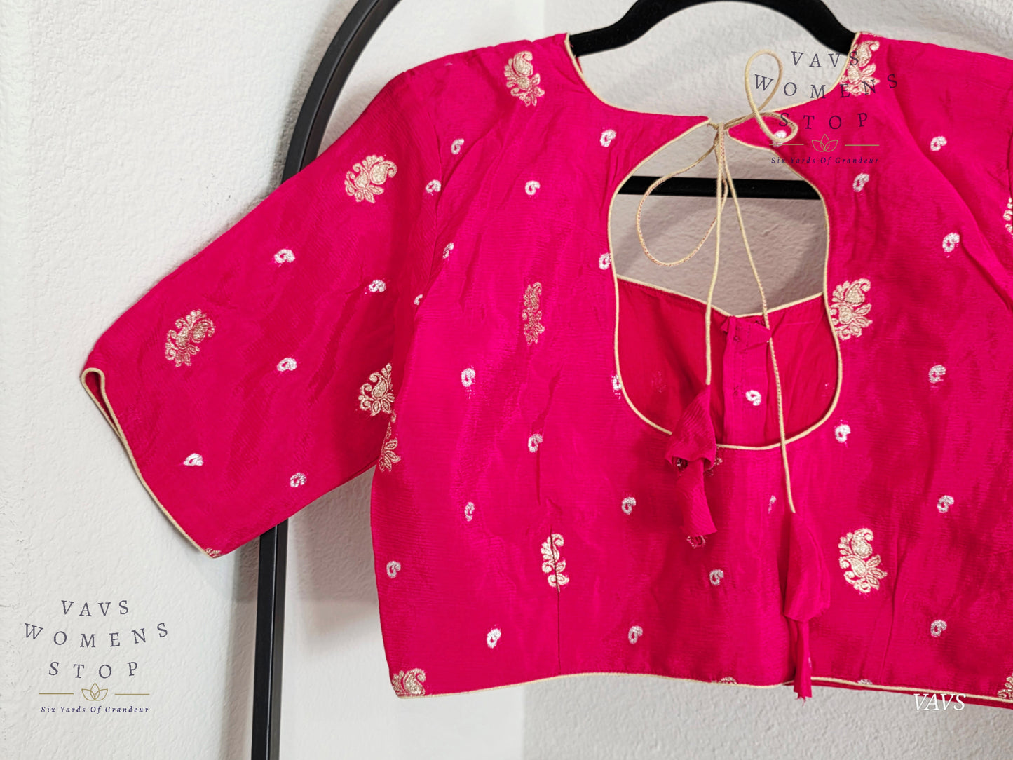 Pink Shade Munga Crepe Silk Stitched Blouse