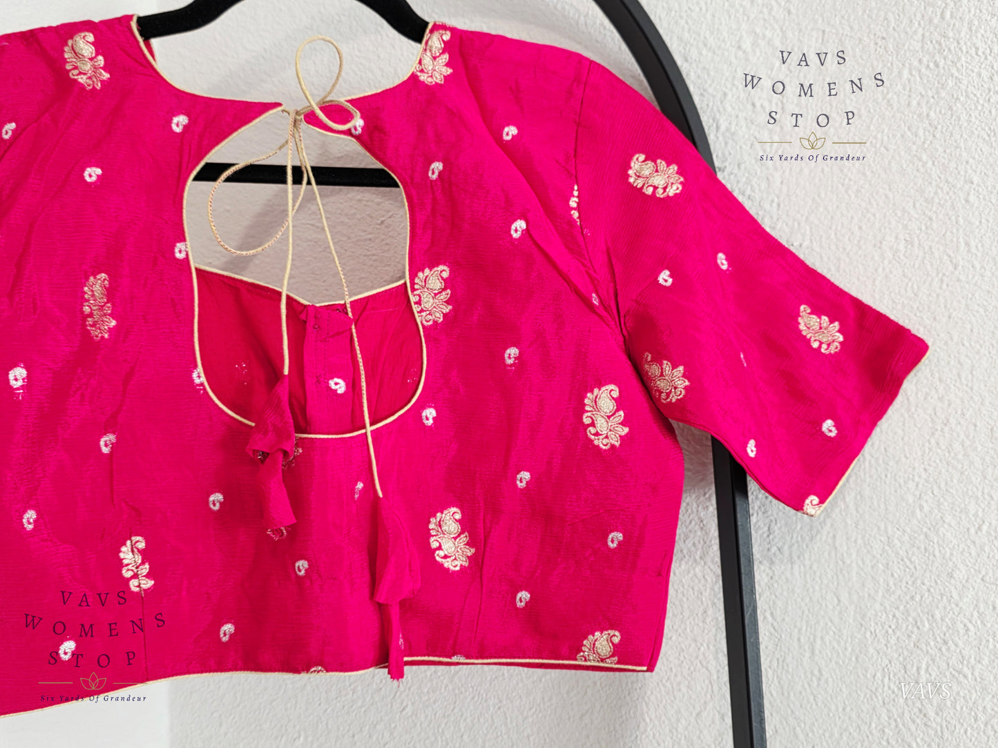 Pink Shade Munga Crepe Silk Stitched Blouse