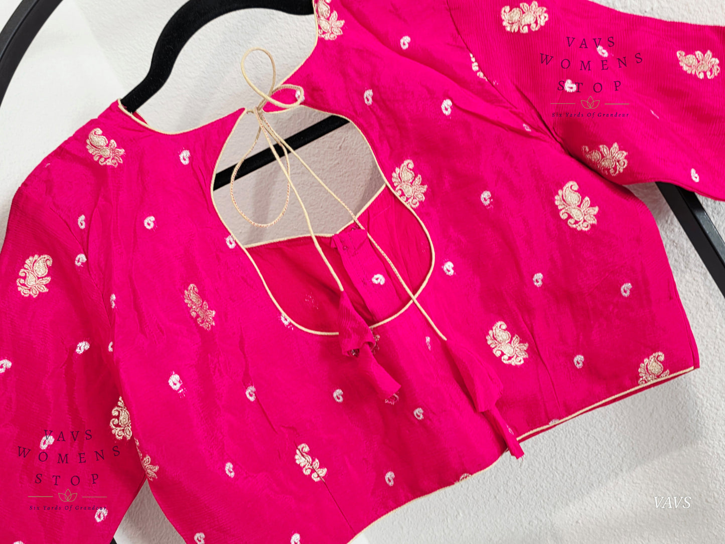 Pink Shade Munga Crepe Silk Stitched Blouse