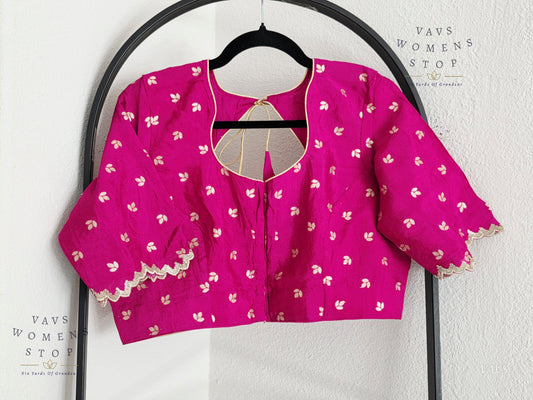 Pink Munga Crepe Silk Stitched Blouse