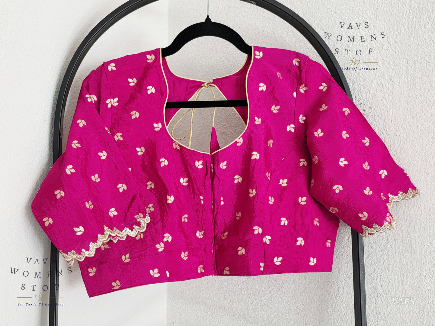 Pink Munga Crepe Silk Stitched Blouse