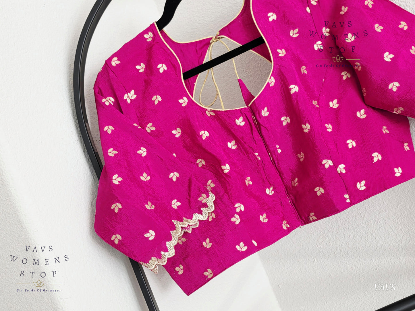 Pink Munga Crepe Silk Stitched Blouse