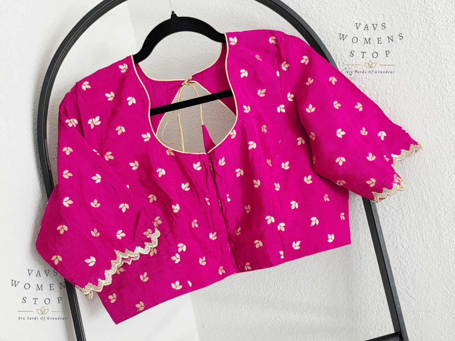 Pink Munga Crepe Silk Stitched Blouse